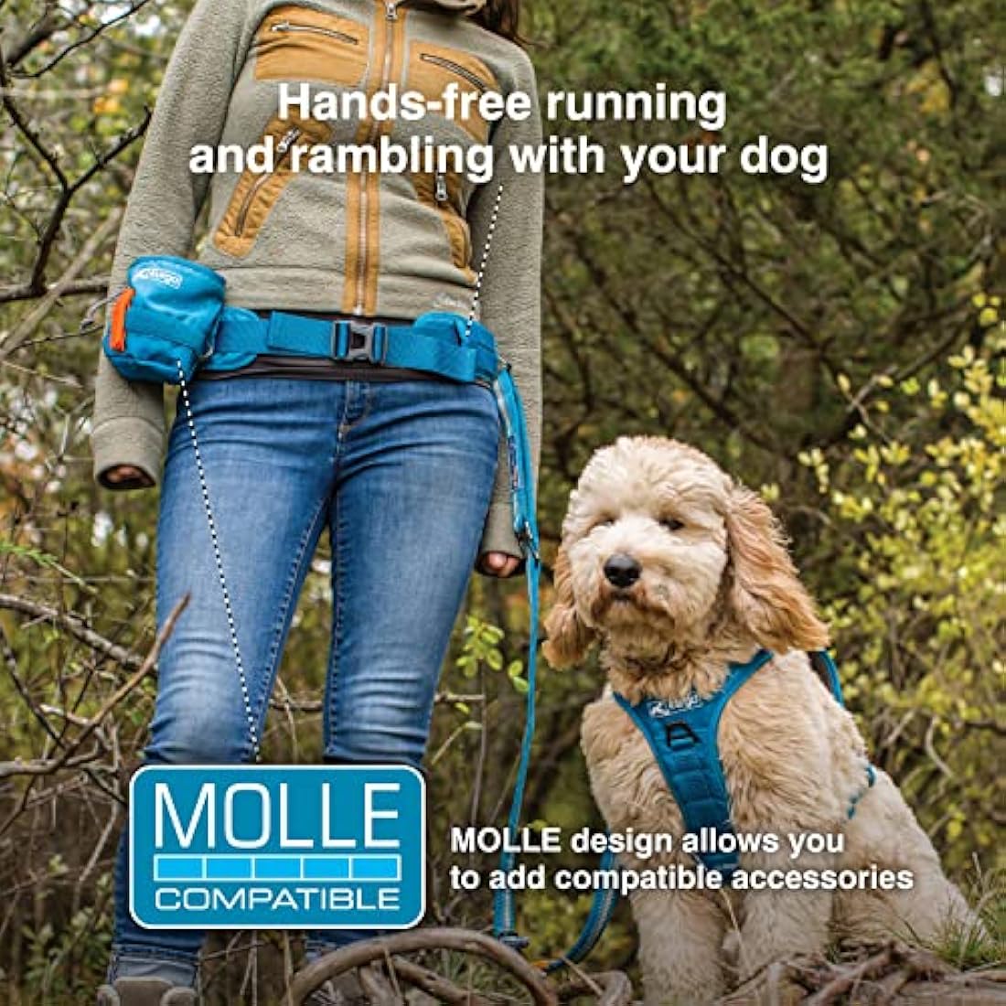 Kurgo RSG Hands-Free Dog Walking Belt – Adjustable MOLLE Utility Belt