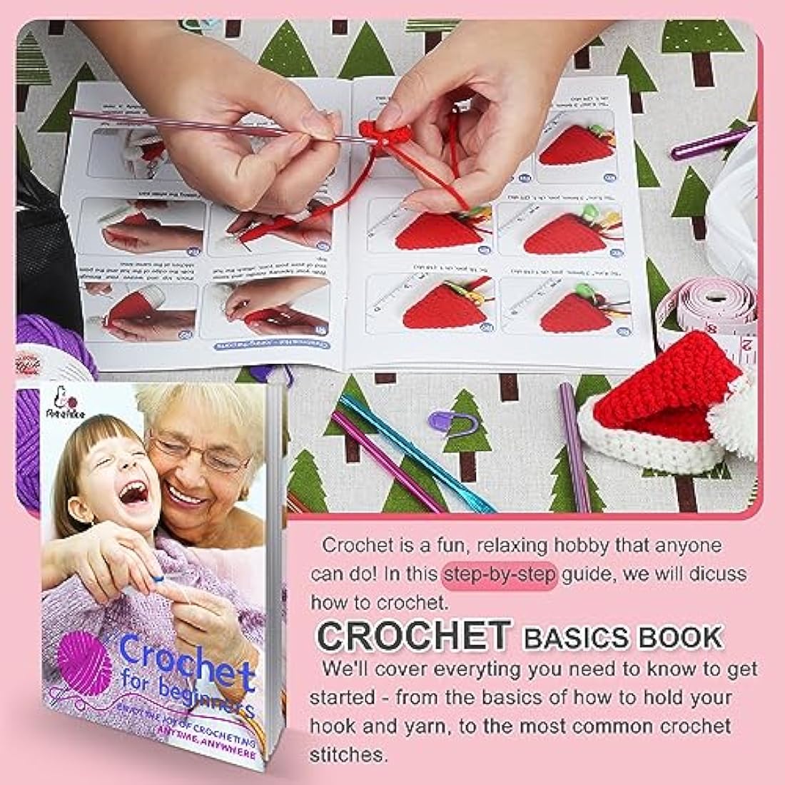 Aeelike Crochet Kit for Beginners - 78pcs Set with 20 Yarn Balls & Tote Bag