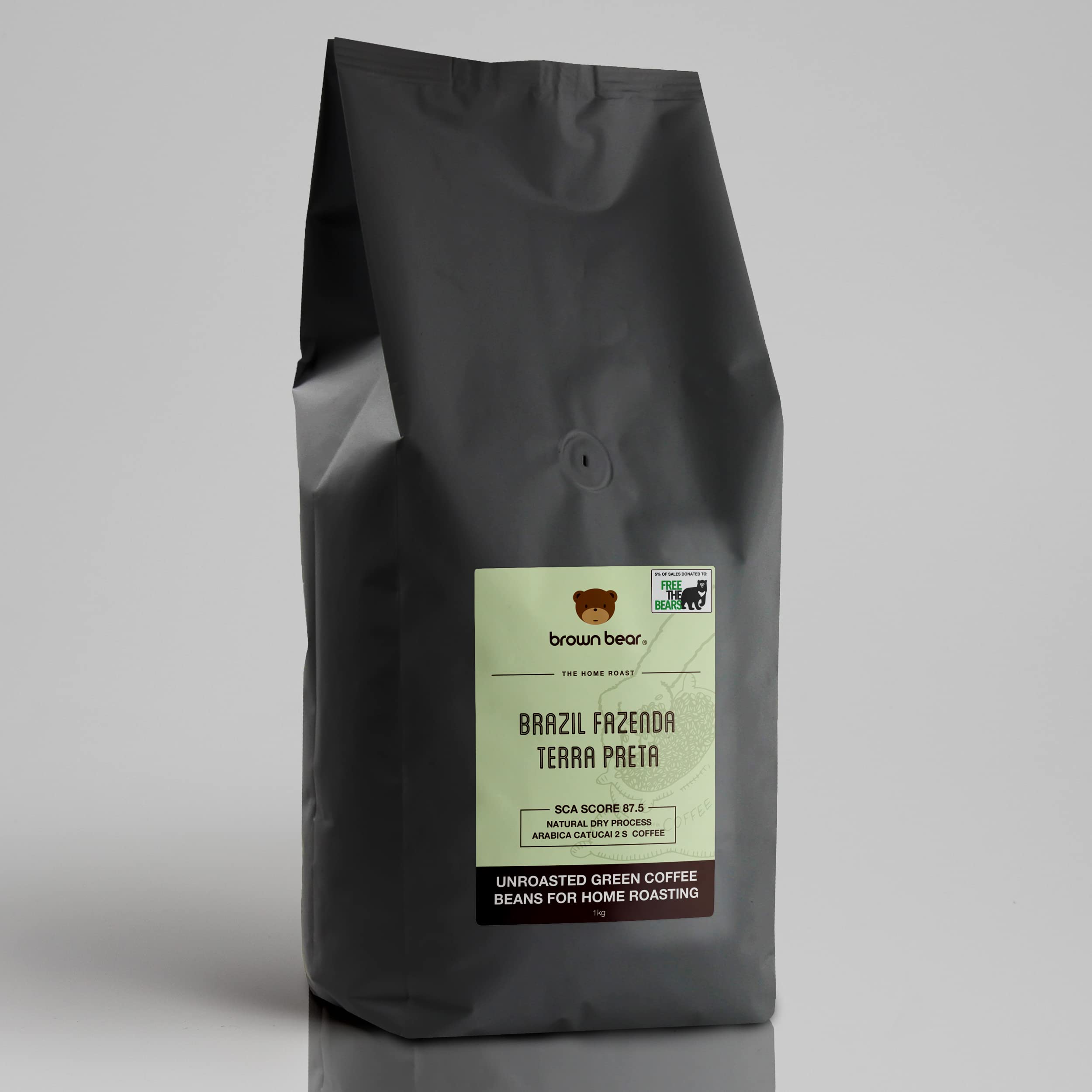 Brown Bear Green Coffee Beans 1kg – Raw Unroasted Brazil Fazenda