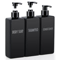Segbeauty 3-Pack Refillable Shampoo and Conditioner Bottles – 16.9oz Black