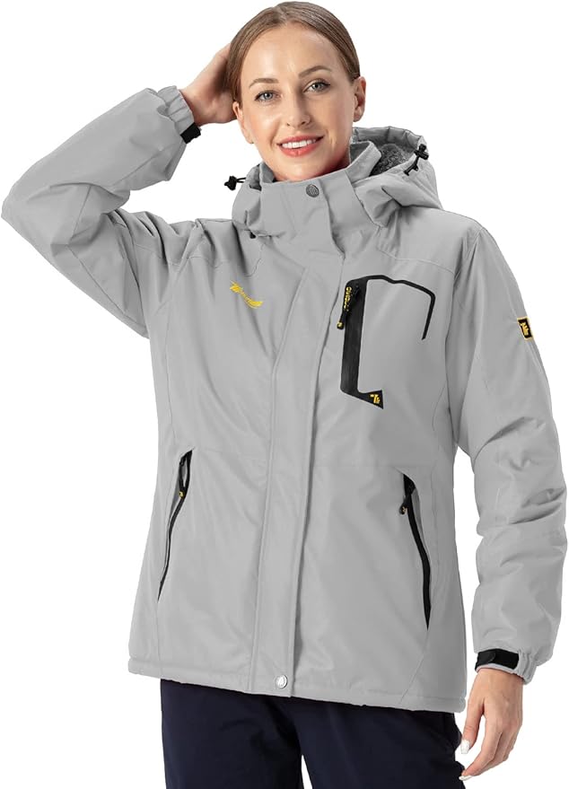 TBY Women's Waterproof Ski Jacket – Fleece Lined Winter Snow Coat, XL