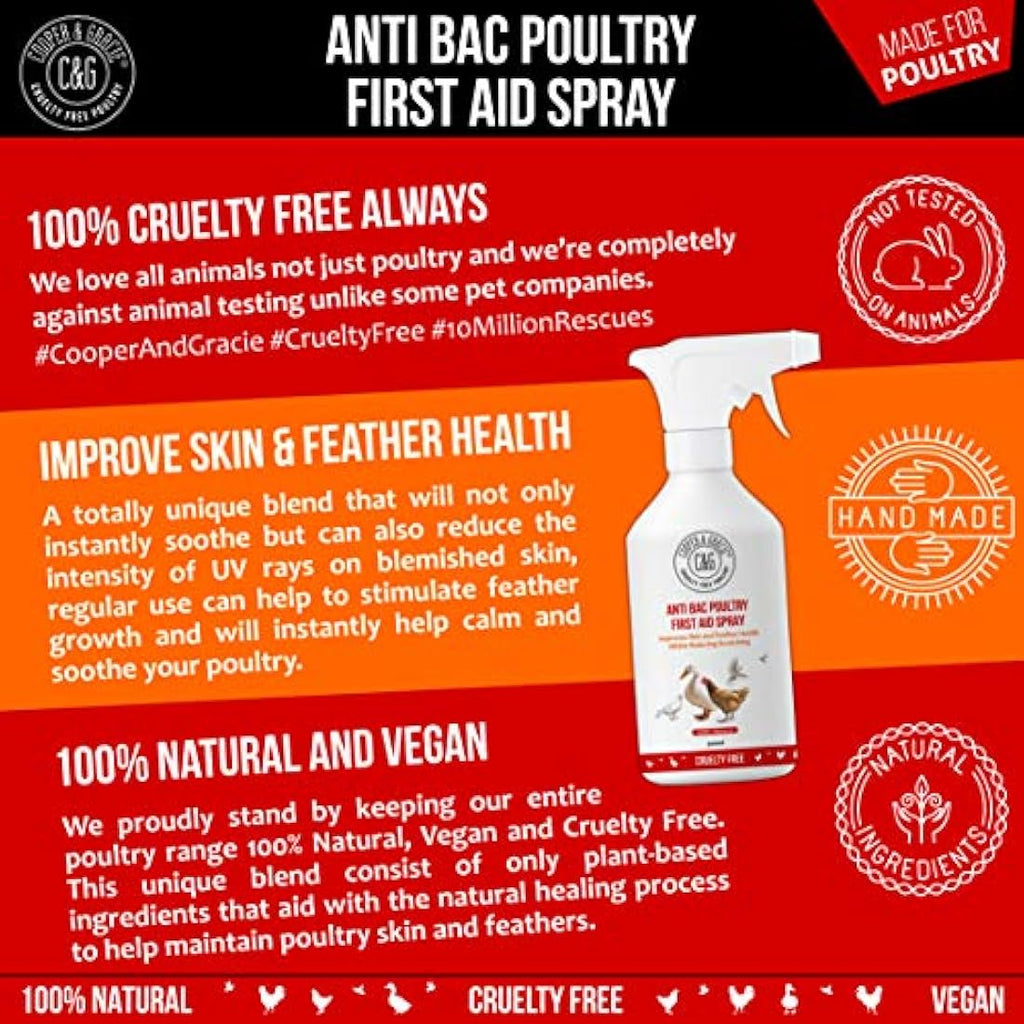 Cooper And Gracie Poultry First Aid Antiseptic Wound Spray - 500ml