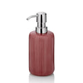 kela AVA Ceramic Soap Dispenser – 350ml Refillable Pump Bottle, Red
