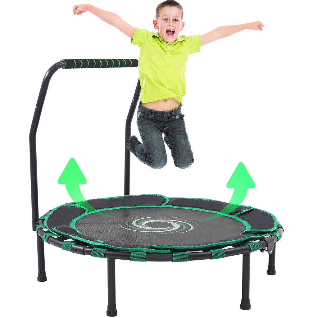 36'' Kids Trampoline with Handrail – Foldable Indoor Fitness