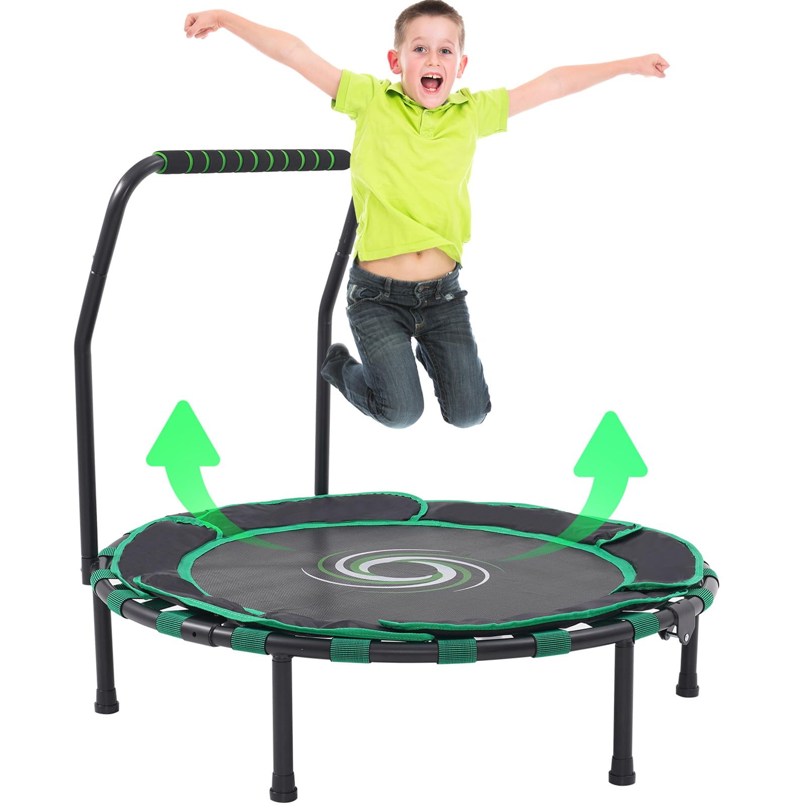 36'' Kids Trampoline with Handrail – Foldable Indoor Fitness