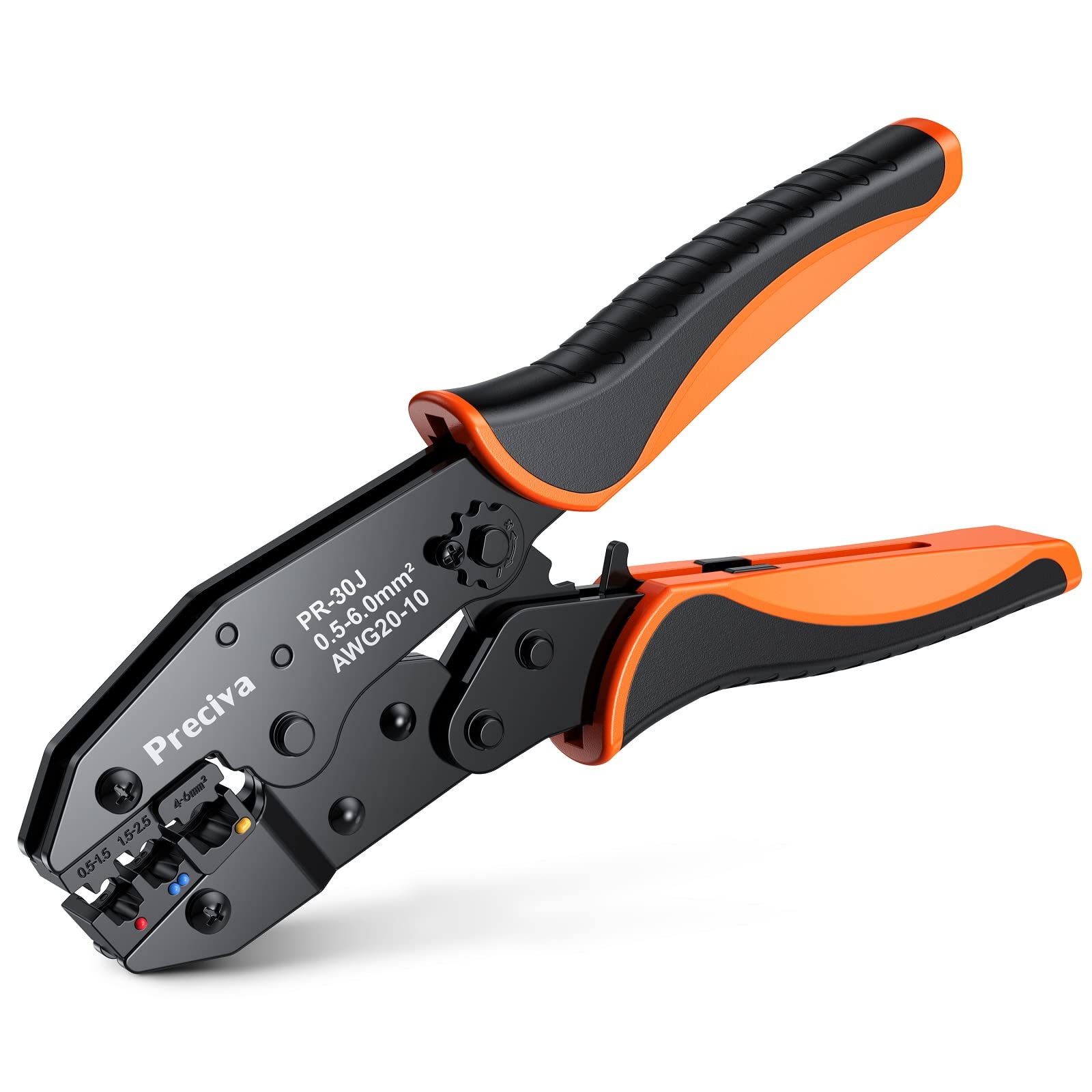 Preciva Ratcheting Wire Terminal Crimp Tool, AWG 20-10 Insulated Pliers