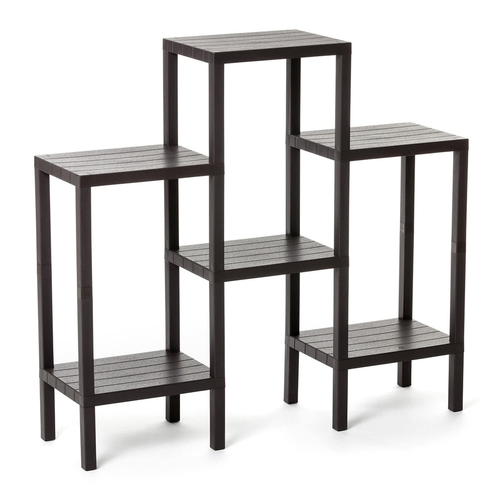TATAY Lombok Modular Shelving Unit - 6 Wood Effect Shelves, Brown