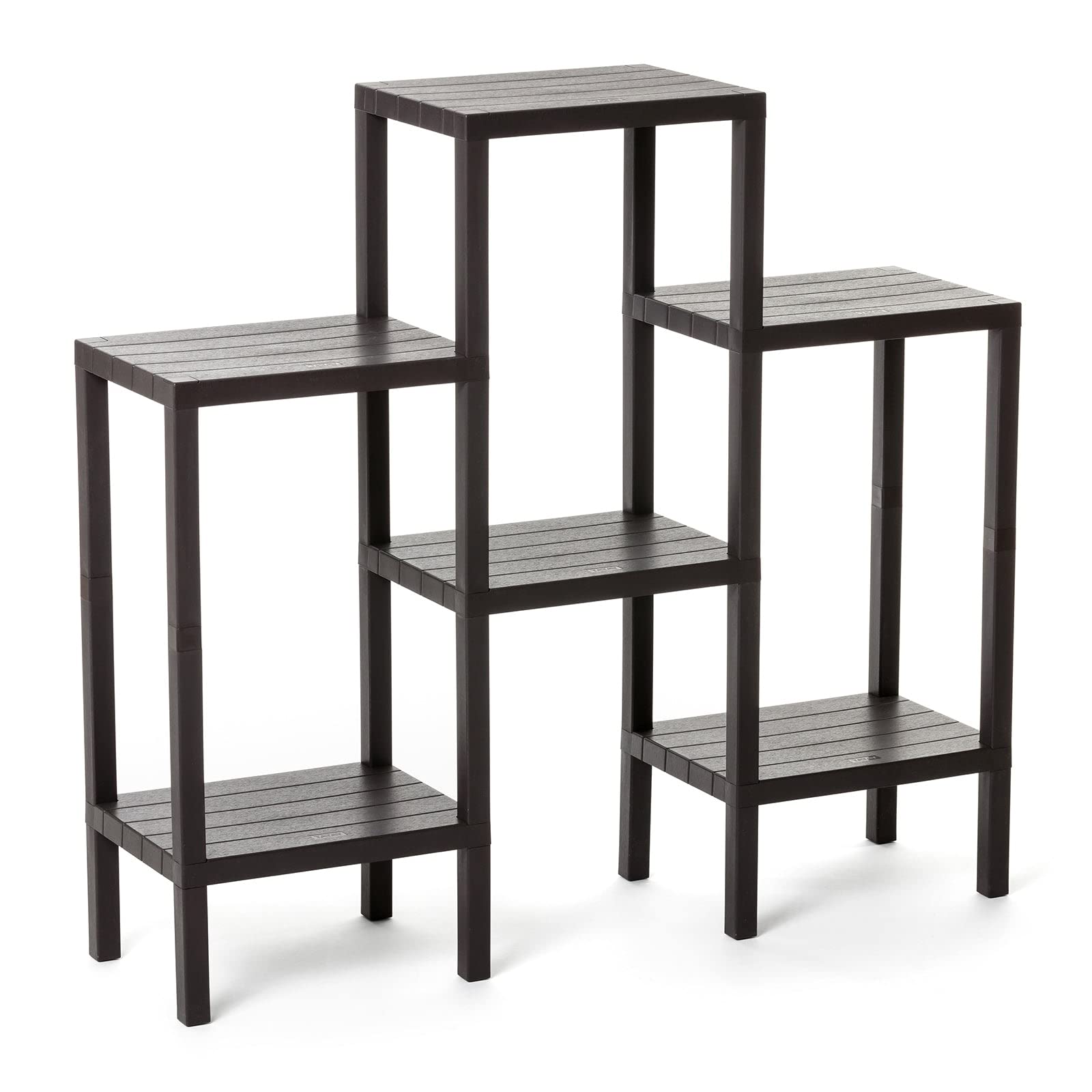 TATAY Lombok Modular Shelving Unit - 6 Wood Effect Shelves, Brown