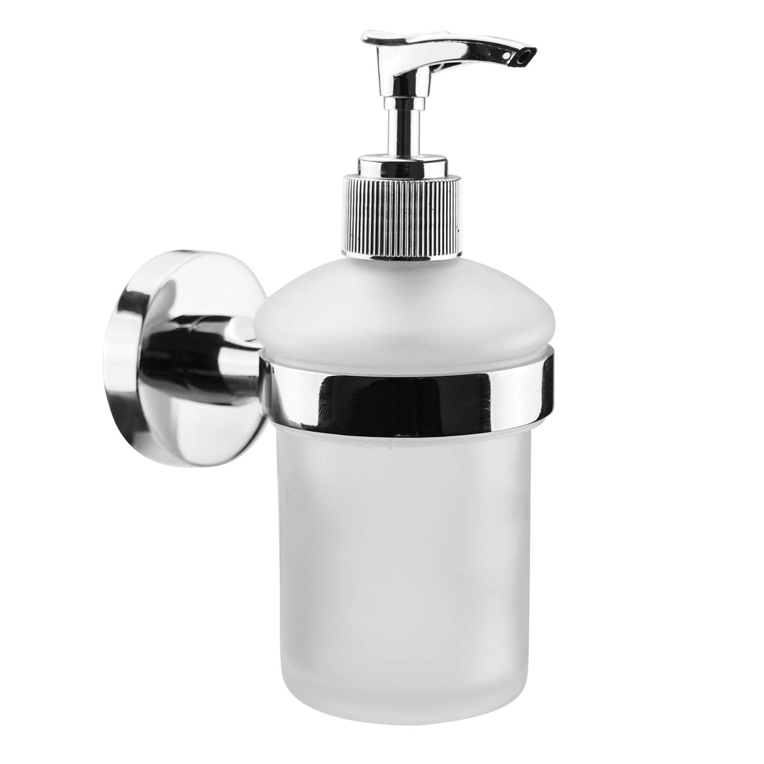 Tebery Frosted Glass Soap Dispenser | Modern Stainless Steel Pump - 200ml