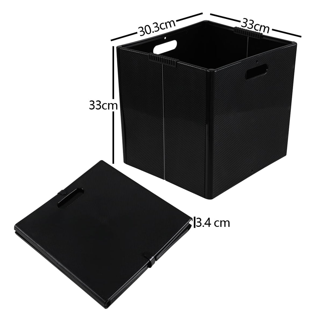 Eudokky 4 Pack Foldable Cube Storage Box, Plastic Storage Cube with Handle - image 2