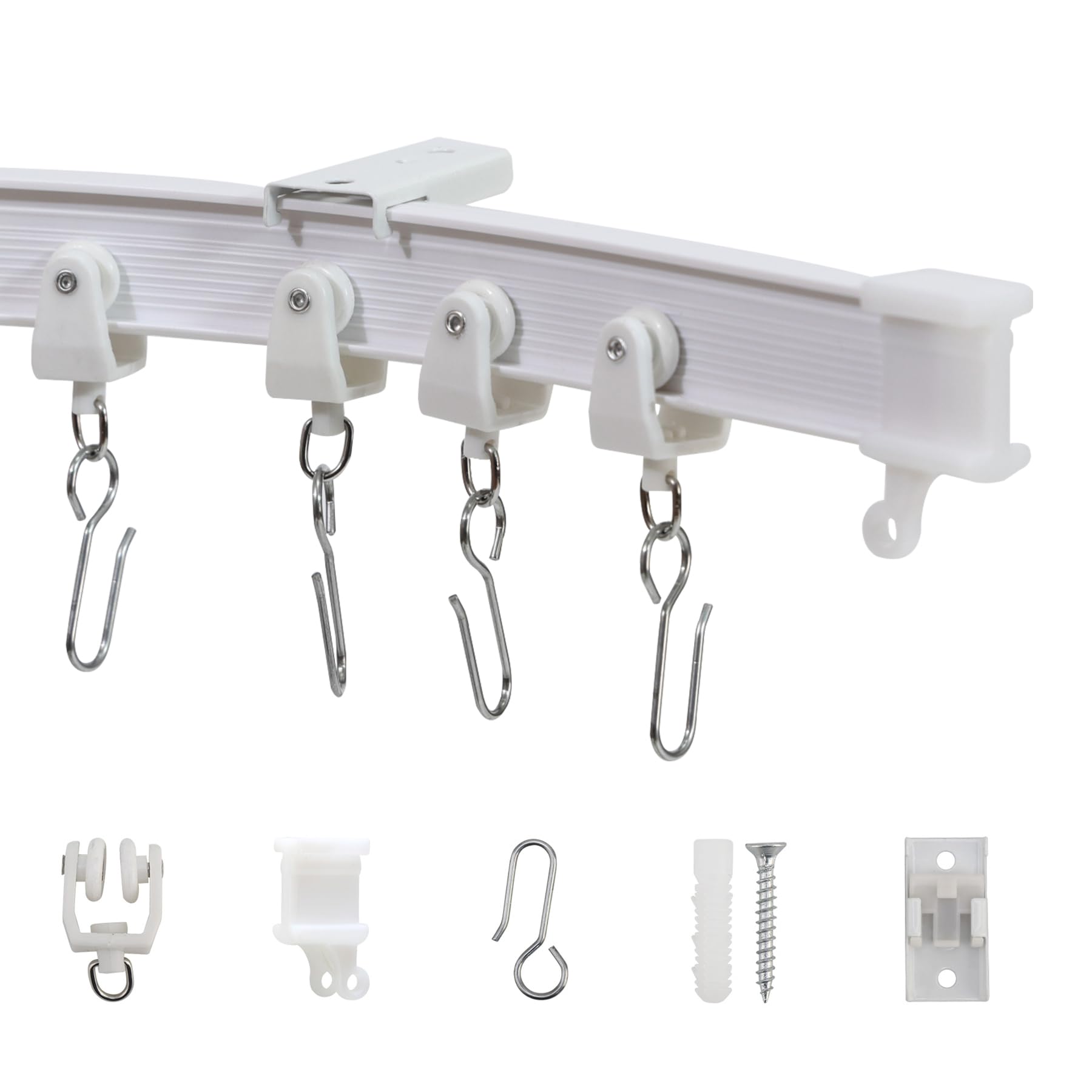 Taaizau Flexible Ceiling Curtain Track – Bendable 3M Curved Rail for Room Divider