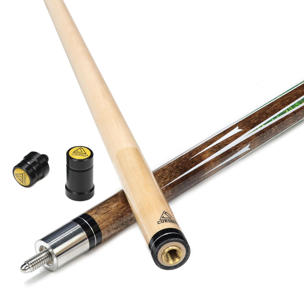 CUESOUL 58 Inch Maple Billiard Pool Cue - 19oz 1/2 Jointed Stick