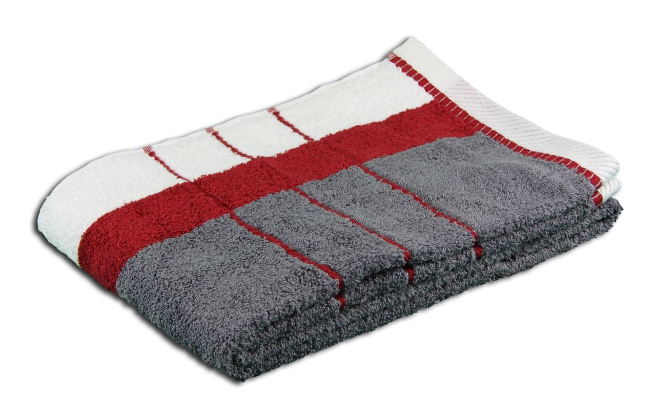 Gözze Berlin Striped Bath Towel – 100% Cotton, Bordeaux/Anthracite