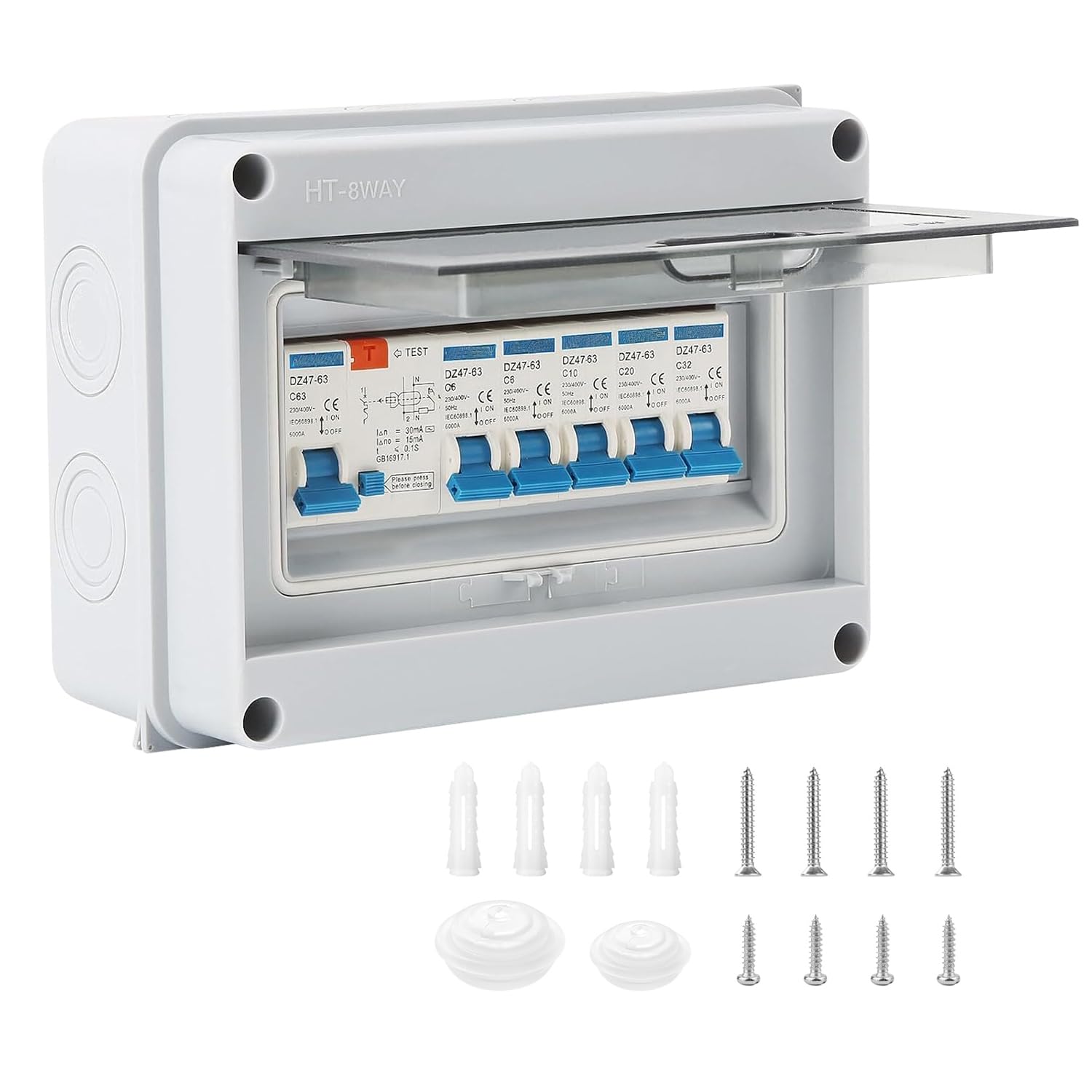 Jolof Store 5 Way Consumer Unit | IP65 Weatherproof 63A Fuse Box