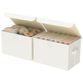 GUOHNHE Storage Bin with Lid, Closet Boxes, 2 Pack, Beige, 26x20x17 cm - image 1