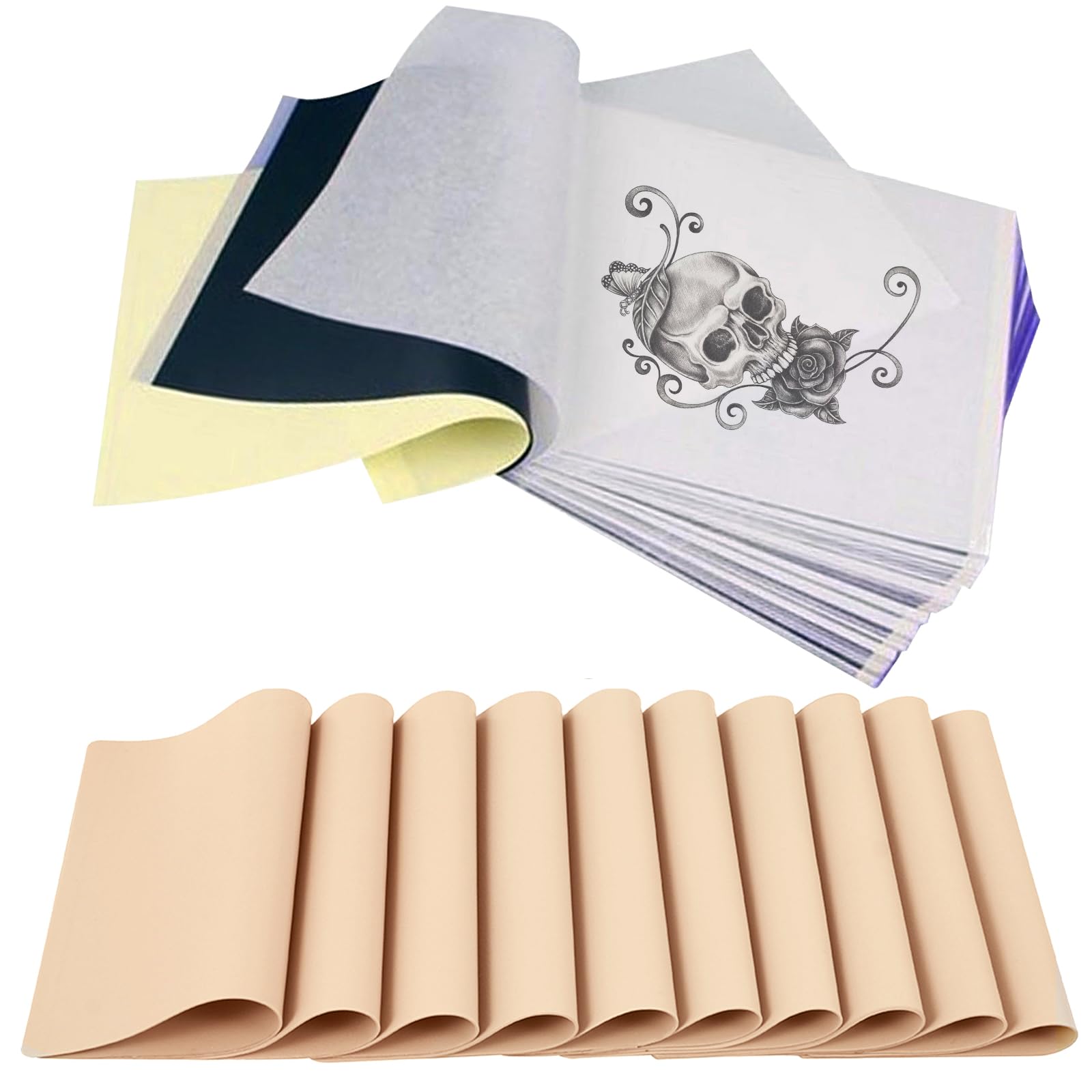 Emalla Tattoo Practice Set | 10 Fake Skins & 20 Stencil Papers Kit