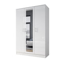 ELEGANT 3 Door Mirrored Wardrobe | High Gloss White Clothes Cabinet