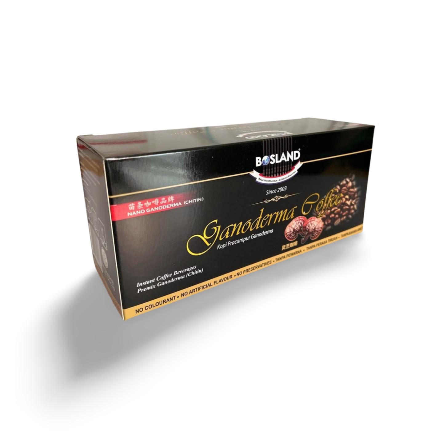 Bosland Ganoderma Mushroom Coffee with Chitosan - 12 Pack x 22g