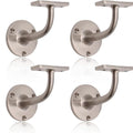 Satin Nickel Handrail Brackets for Stair Bannister – 4 Pack