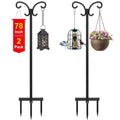 Mutool 78" Adjustable Shepherd Hooks | 2-Pack Heavy Duty Bird Feeder Pole