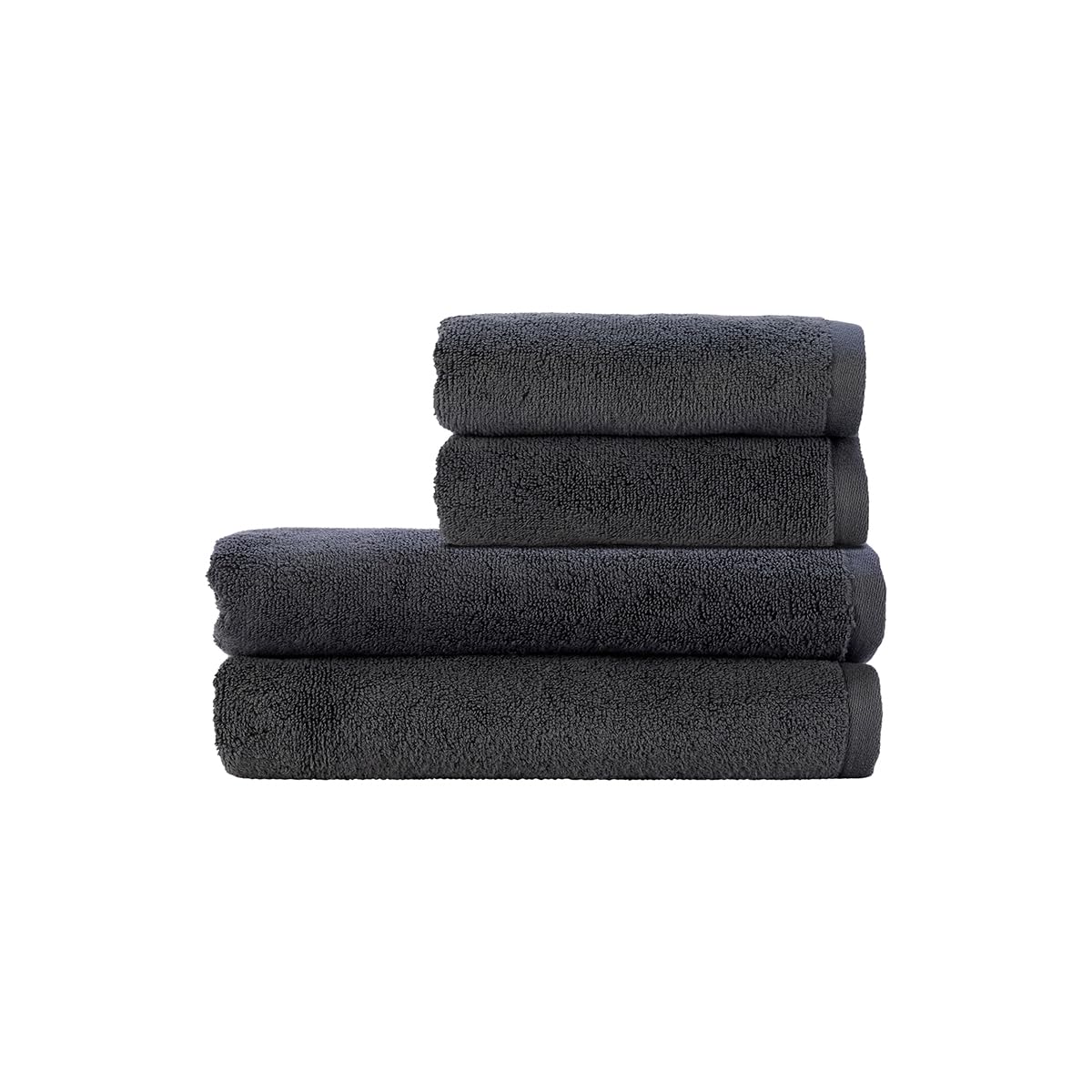 Christy Cirrus 4-Piece Cotton Bath Towel Set | Quick Dry – Charcoal