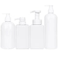 Belle Vous 4 Pack White Refillable Pump Dispenser Bottles for Shampoo & Soap