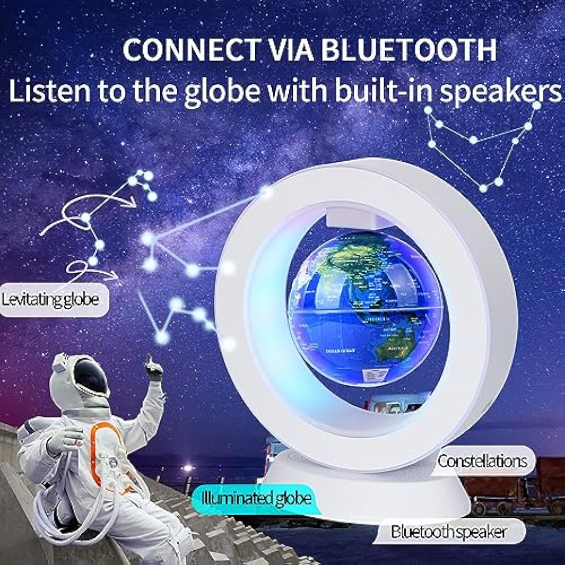 Jolof Store Magnetic Levitation Globe | Bluetooth Speaker & Desk Lamp