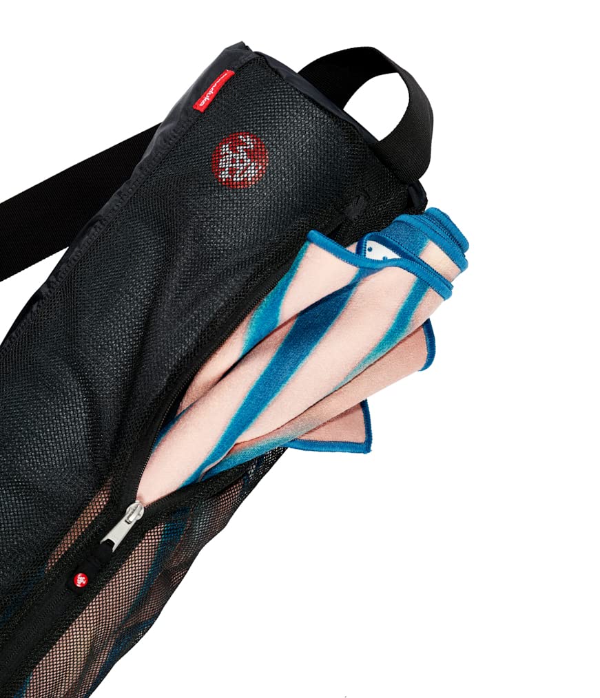 Manduka Breathe Easy Yoga Mat Bag – Lightweight Mesh Carrier, Black