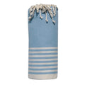 Les Poulettes Bijoux Blue Cotton Fouta Hammam & Beach Towel - 150x250cm