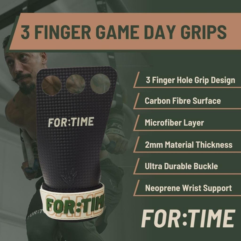 FOR:TIME FITNESS Carbon Fiber CrossFit Hand Grips with Wrist Support