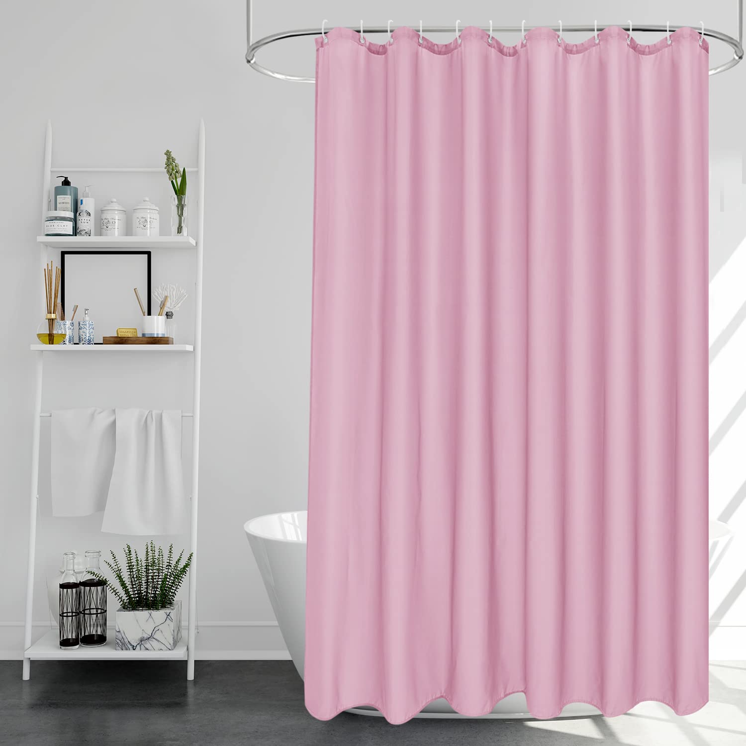 EurCross Pink Shower Curtain | Mould Proof Polyester Fabric | 180x180cm