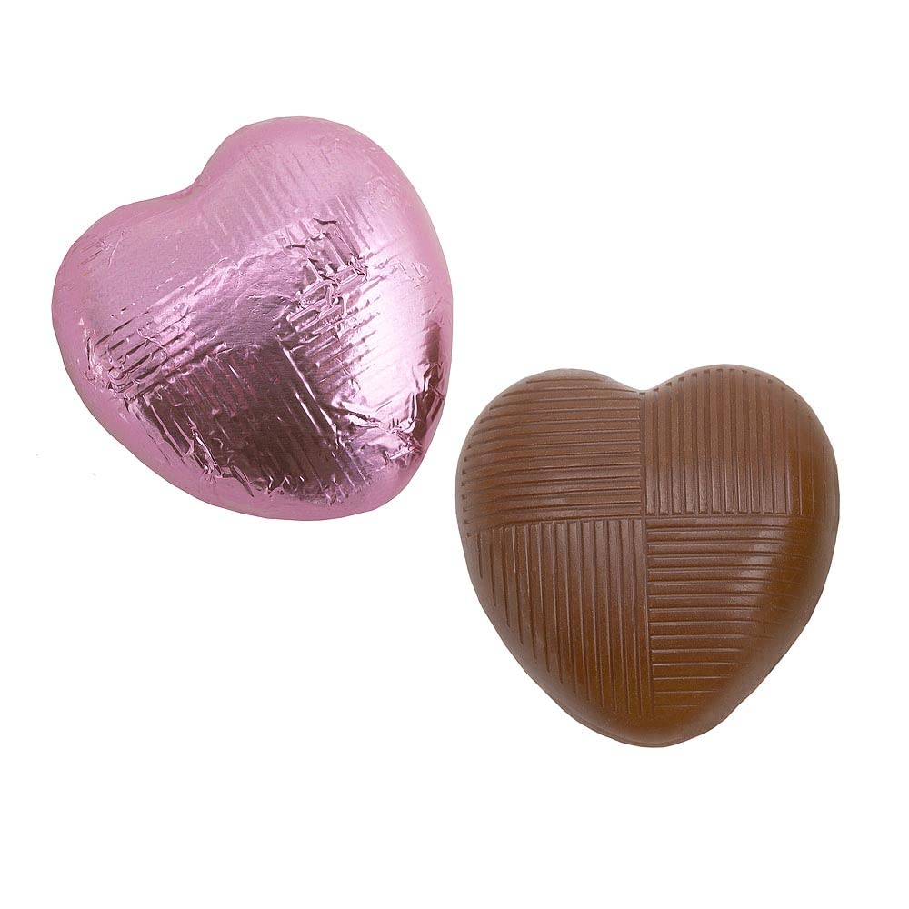 Italian Options Milk Chocolate Hearts | Pink Foil Wedding Favors | 1kg