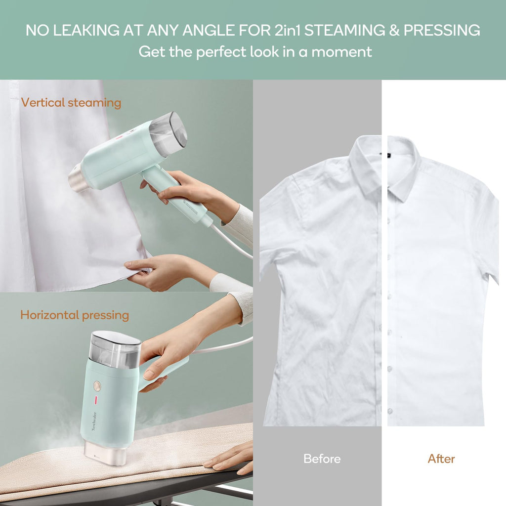 Newbealer Handheld Clothes Steamer - 1200W Portable Travel Garment Steamer