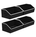 Homsorout Fabric Storage Boxes - 4 Pack Large Open Wardrobe Organiser Black
