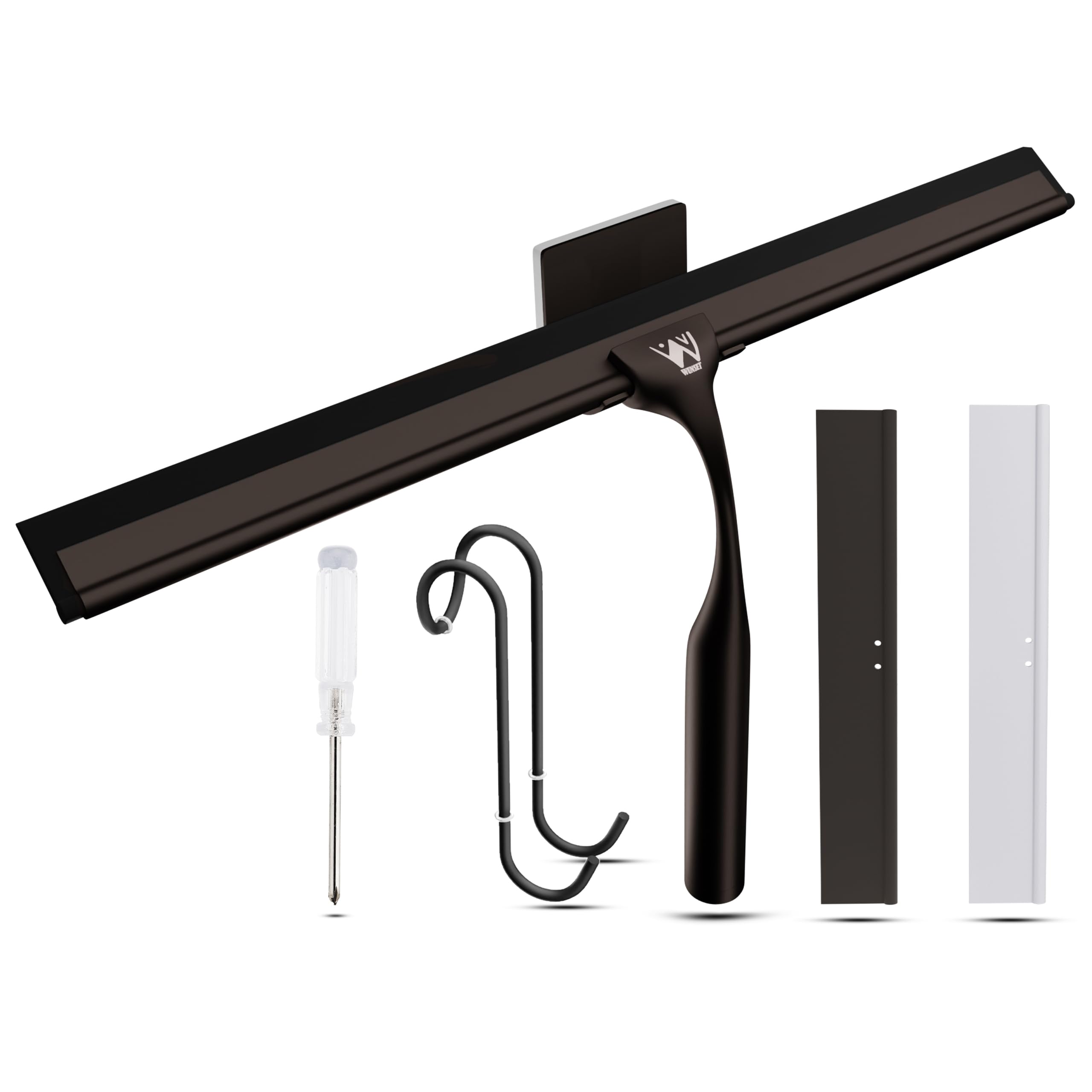 Wunset 30cm Shower Squeegee | Bronze Stainless Steel 6-Piece Set