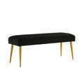 Ball & Cast Upholstered Entryway Bench – Black Padded Seat & Metal Legs