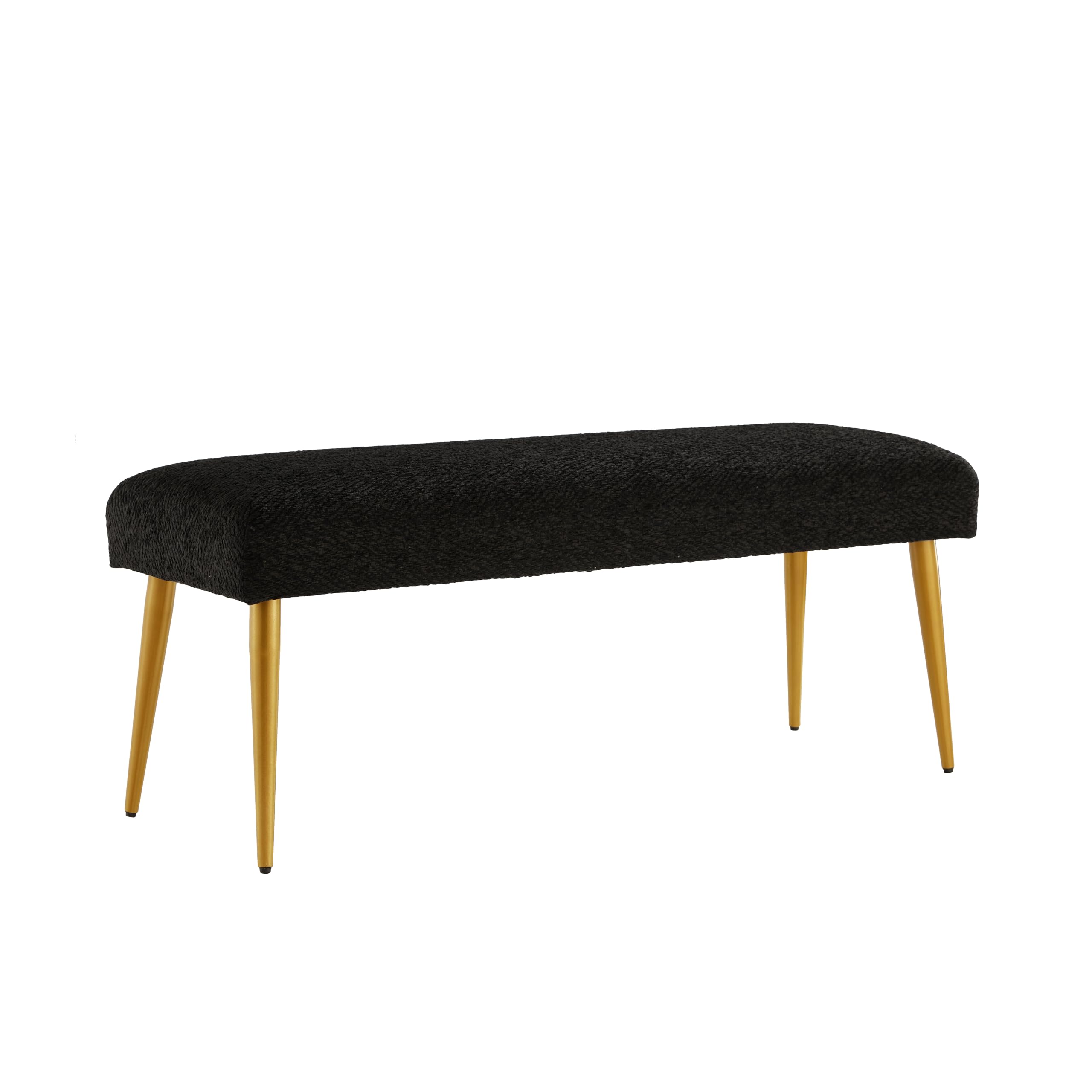 Ball & Cast Upholstered Entryway Bench – Black Padded Seat & Metal Legs