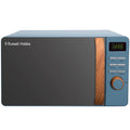 Russell Hobbs Scandi Digital Microwave – 17L 700W Blue with Wood Effect