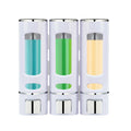 MEKOTRIN 3-Chamber Wall Mounted Soap Dispenser | 1200ml No-Drill ABS