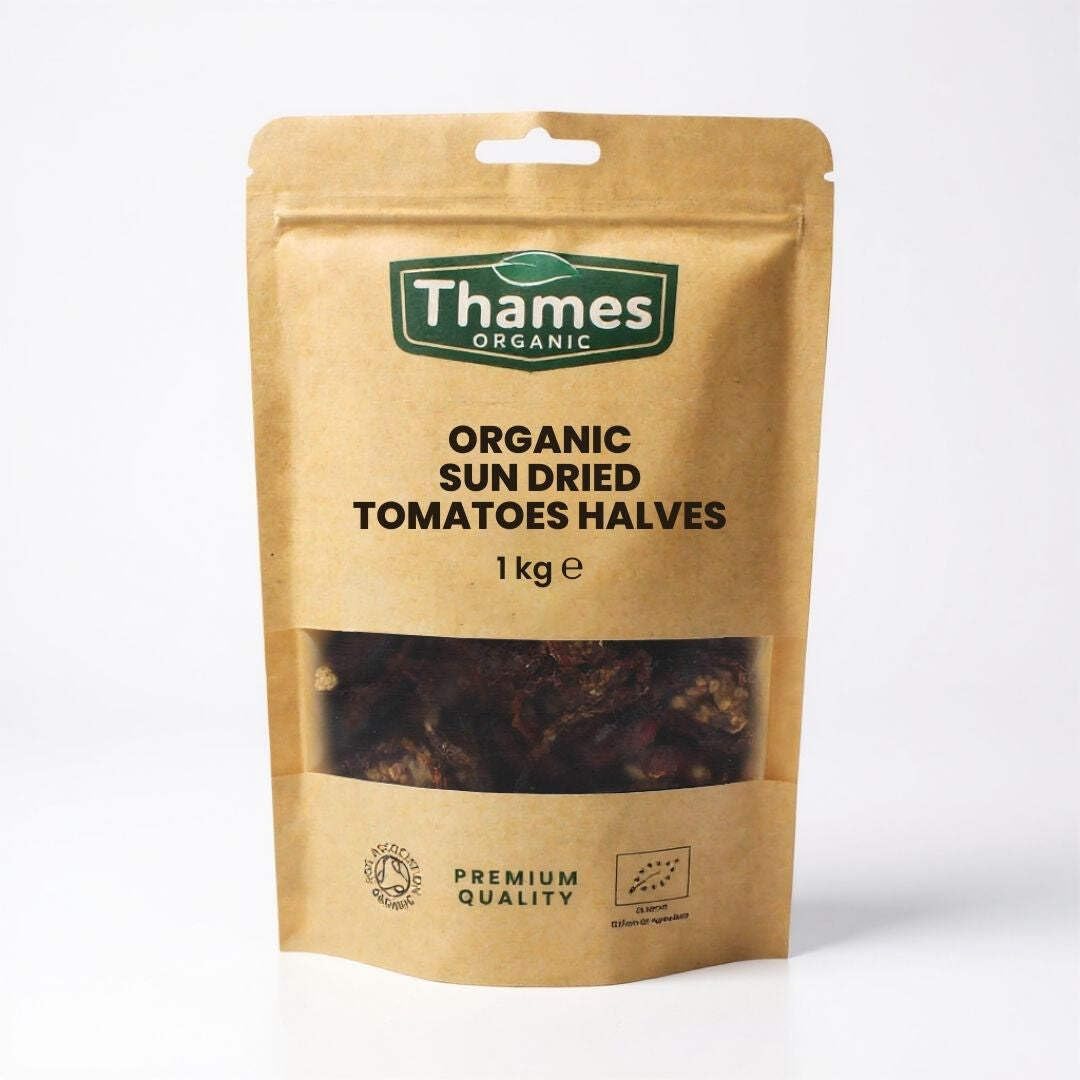 Thames Organic Sun Dried Tomato Halves (Salted) - Non-GMO & Vegan, 1kg