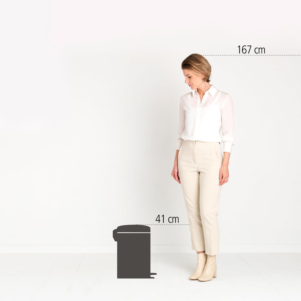 Brabantia newIcon 12L Pedal Bin – Soft Close Kitchen Waste Bin, White