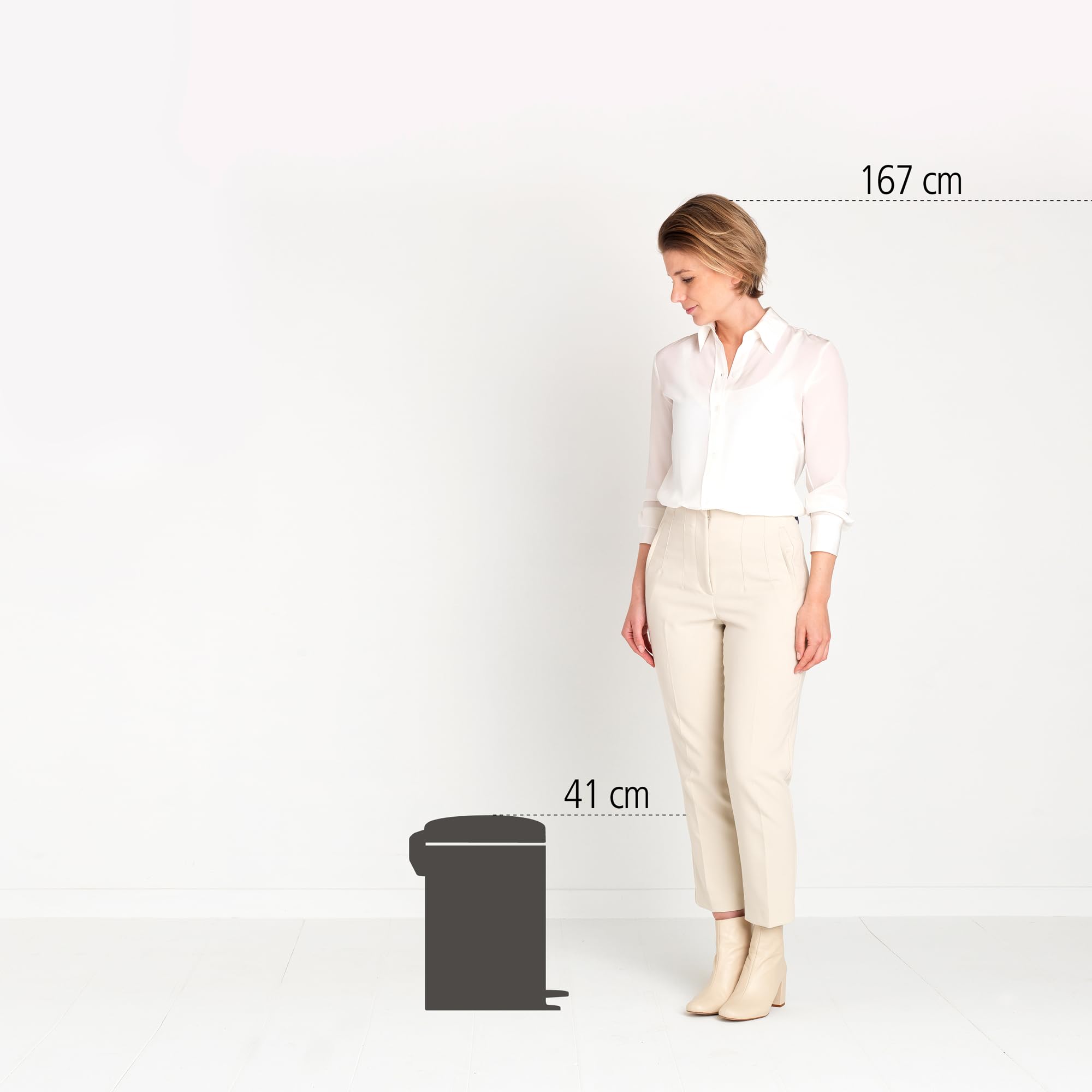 Brabantia newIcon 12L Pedal Bin – Soft Close Kitchen Waste Bin, White