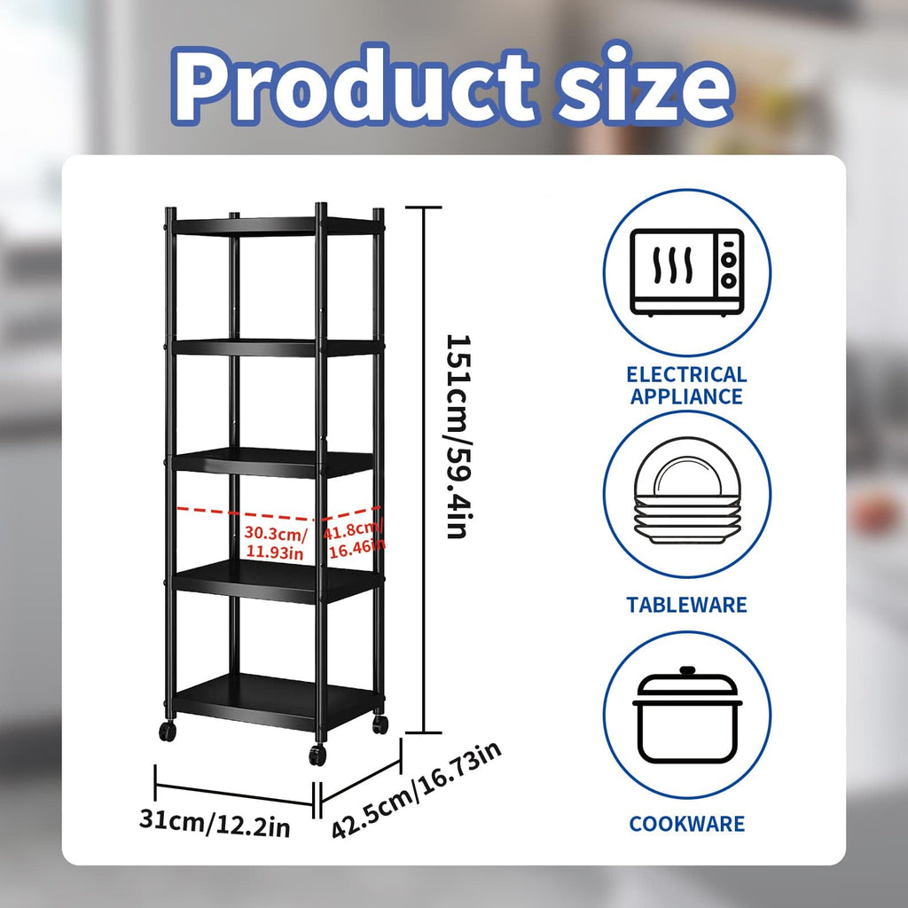 DYUEE Shelving Unit, 5 Tier Standing Heavy Duty Metal Shelving Unit Rack - image 2