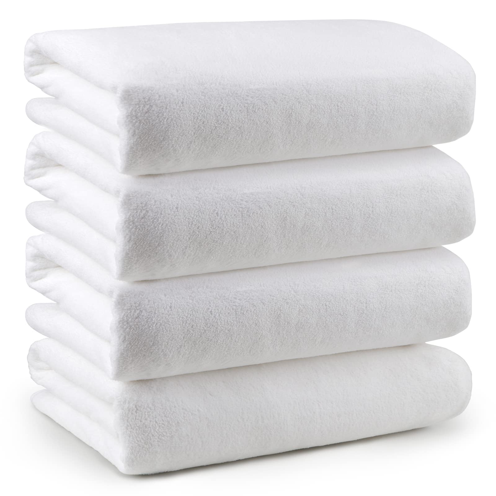 Orighty Microfibre Bath Towel Set - 4 Pack Soft Quick-Dry Towels, White