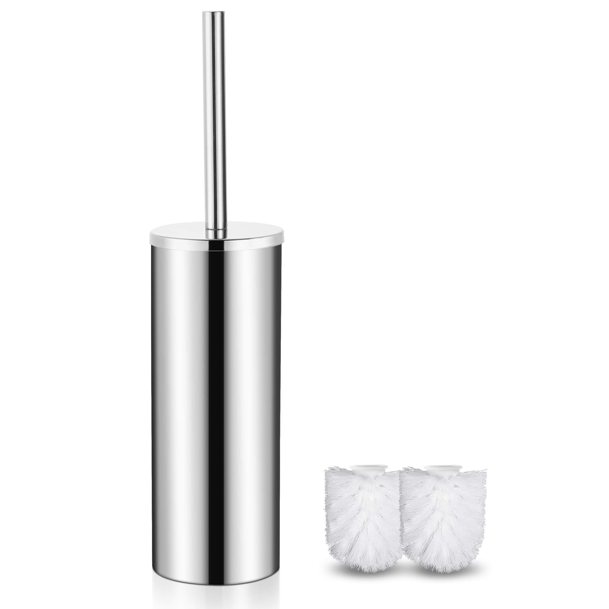 FIISAYL Toilet Brush and Holder | Stainless Steel Base | Silver Mirror