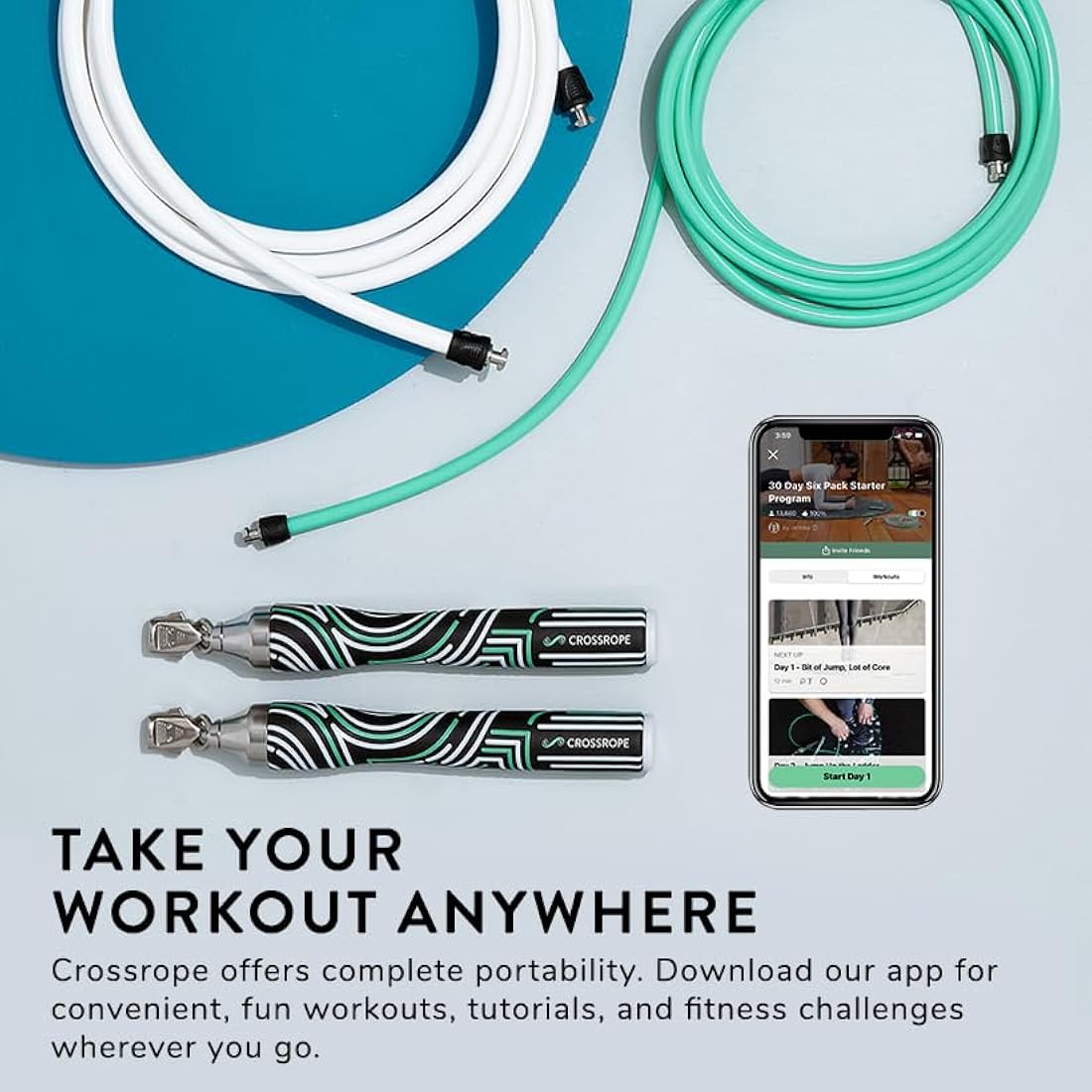 Crossrope Get Lean Weighted Jump Rope Set – 4oz & 8oz Skipping Ropes