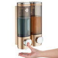 Modunful 2-Chamber Shower Dispenser | No-Drill Wall Mount Soap Pump - Gold