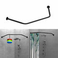 Corner Shower Curtain Rod | Stainless Steel Drill-Free Black