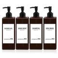 Jolof Store 4-Pack 17oz Refillable Soap Dispenser Set with 32 Labels
