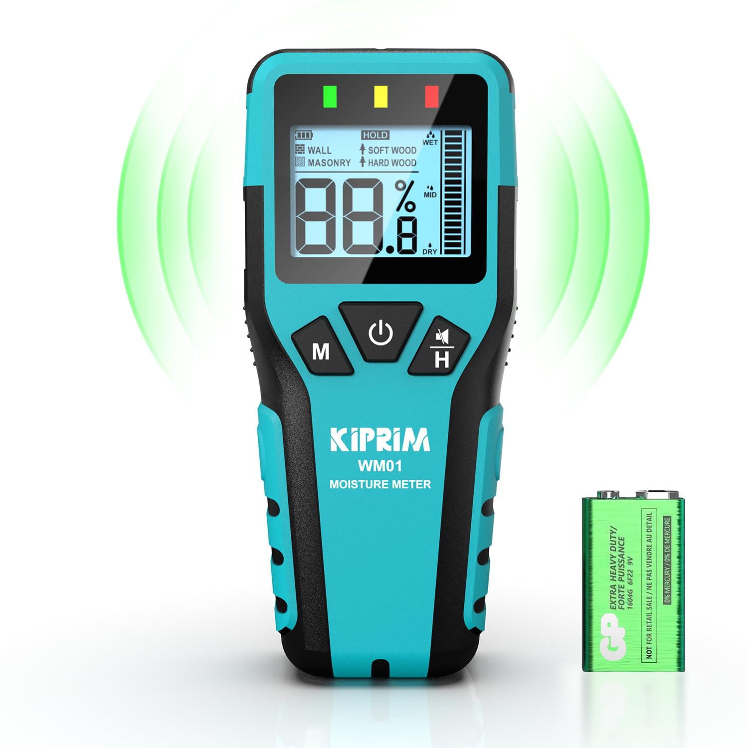 Kiprim Pinless Moisture Meter for Wood & Walls – Non-Destructive Testing